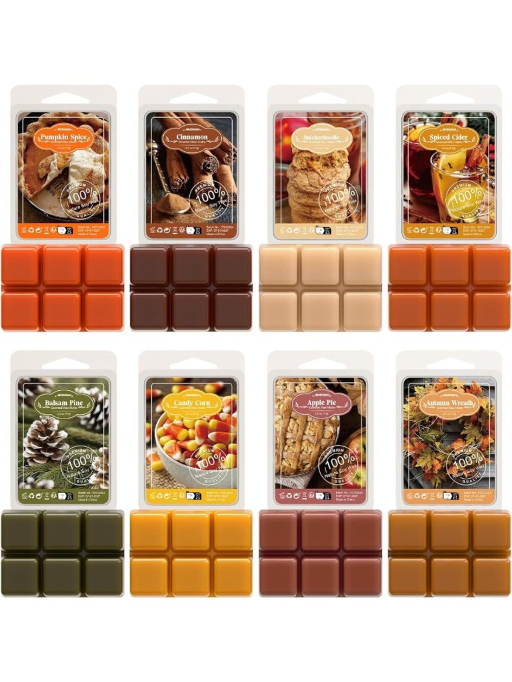 Cozy Fall Scented Wax Melts | Autumn Wax Cubes for Home Fragrance Warmer